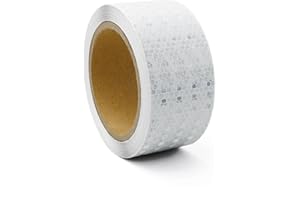 BGOBTY Nastro Catarifrangente Adesivo,10m*5cm Nastro Riflettente Impermeabile,Strisce Catarifrangenti Adesive,Strisce di Avvertimento,Riflettente ad Alta Intensità,Adatto per Veicoli,Auto (Bianco)