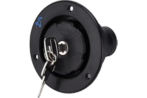 TISSTING Water Fill Cover PP Gravity Water Fill Inlet Hatchway Filler Cover 2 Keys Replacement Campervan Autohome RV Trailer Car Accessories (Black)