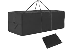 Outsunny Borsa per Cuscini da Giardino, Borsa per Albero di Natale da 840L Impermeabile, Custodia Portaoggetti da Giardino Pieghevole in Tessuto Oxford 600D con Doppia Cerniera e Maniglie, Nero