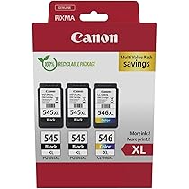 Canon Original PG-545/CL-546 Ink Cartridges, 2 Pack (1 x Black, 1 x Colour); Includes 50 Sheets 4x6 Photo Paper - Cardboard Multipack Canon Original PG-545/CL-546 Ink Cartridges, 2 Pack (1 x Black, 1 x Colour); Includes 50 Sheets 4x6 Photo Paper - Cardboard Multipack
