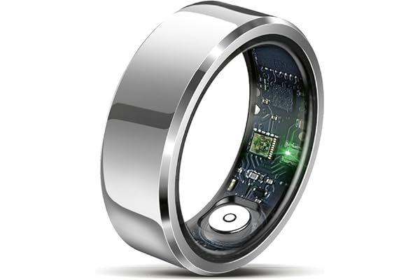Beafon, felixx, Smart Ring, SR6-silverstorlek 11 (64,6 mm), fitnessspårning, puls, blodtrycksövervakning, stegräknare, IP68, Bluetooth, rostfritt stål, inkl. laddningsbox, batteritid upp till 7 dagar