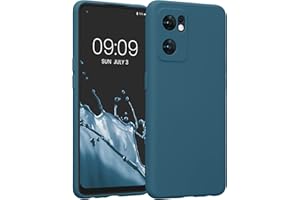 kwmobile Carcasa Compatible con OPPO Find X5 Lite Funda - Bordes elevados anticaídas - Case de TPU y Silicona con Interior de Microfibra - petróleo Mate
