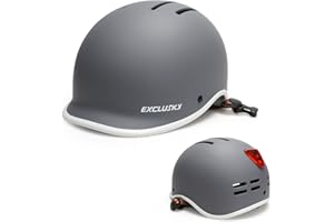 Ckorison Bike Helmet for Adults, Adjustable Cycling Helmet with USB Rear Light for Men & Women [EN1078 Certified] Bicycle Helmet for Commuting, Road Biking, Skating with Adjustable Dial Size 56-61cm