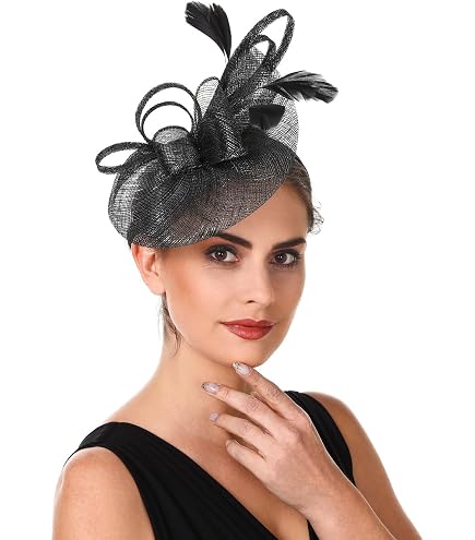 thumbnail image 2 of Lawliet 1950s Vintage Wool Felt Saucer Fascinator – Peacock Theme, Feathers, Clip/Headband – One Size 2 of 5