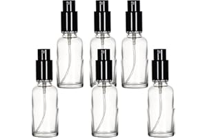 YIZHAO Bottiglie Spray Vetro 30ml, Trasparente Spruzzino Nebulizzatore Piccolo, per Olii Essenziali, Profumo, Pulizia, Cosmetici, Viaggio, Farmacia - 6 Pcs