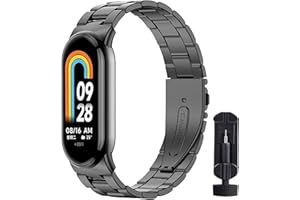 BANGTING Cinturino Acciaio Inossidabile Compatibile con Xiaomi Mi Band 10/9/8, Cinturini Metallo di Ricambio per Mi Band 9 Bracciale