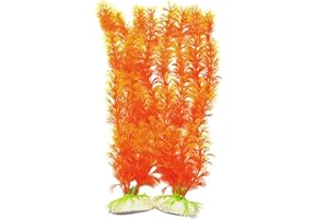 DIVISTAR Plantes artificielles pour aquarium - Ornements avec base en céramique - Décoration d'aquarium