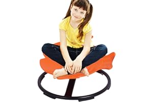 SHUAIER Sensory Toy Spinning Fish，Kids Swivel Chair Sensory Swing for Autism, Sit and Spin Chair Training Body Coordination Sensory Balance Training Seat Kid Spinning Carousel, Ages 3-12 (Orange)