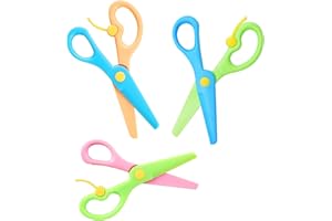 GUNWON 3Pcs Safety Scissors Set,Preschool Training Scissors,Plastic PlaydoughScissors,ArtCraft Safe Scissor,Handmade Art Craft Scissorsfor DIY Crafts,Scrapbooking
