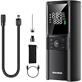Rocoren 150PSI 4000mAh Şarjlı Taşınabilir Hava Pompası Ara&ccedil; Lastik, Bisiklet, Top Şişirme (Powerbank+Led Lamba+Lcd Ekran)