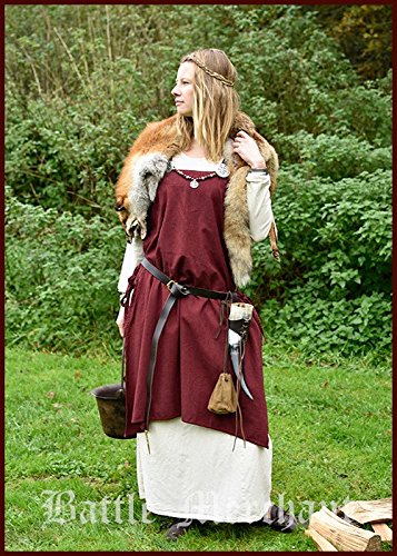 Preisvergleich Produktbild Wikingerkleid / Überkleid Edda LARP Maxi Kleid Wikinger Mittelalter verschiedene Farben S-XXL (L / XL, Rot)