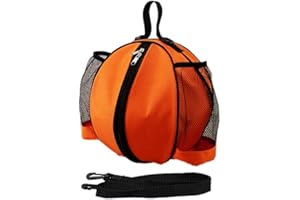 JZK Torba na ramię do koszykówki, siatkówki i piłki nożnej z bocznymi kieszeniami z siatki na butelkę z wodą, torebka, pomarańczowa