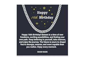 MsRosy 13th 14th 15th 16th 18th 21st Birthday Gifts for Boys, Cuban Chain for 13 14 15 16 18 21 Year Old, Happy Birthday Necklace Gifts for Son Grandson Nephew Brother, Men's Chain Jewelry