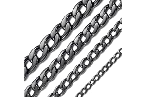 ChainsHouse Collier Homme Acier Inoxydable 316L Chaîne Femme Cubaine Gourmette Maille[Argenté/Or/Noir-Largeur 5/9/12/15 mm-Longueur 36/46/51/55/61/66/71/76 cm] Bijoux Garçon Fille Cadeau Anniversaire