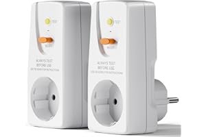 EXNICEXI Fi Schutzschalter Steckdose,Personenschutzstecker Anti-Leckagen und Elektro-Schock, 10mA-Schutzkontakt 230 V,16A Schutzschalter Stecker, passend für Haushalt Geräte, Werkzeuge