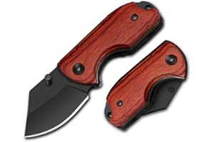 eiloszf Bardzo ostry nóż outdoorowy, nóż jednoręczny, mini mały nóż kieszonkowy EDC, składany scyzoryk, śrubokręt, idealny nóż myśliwski, nóż ze stali nierdzewnej, na polowanie, survival (czerwony +