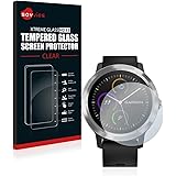 Savvies Panzerglas kompatibel mit Garmin Vivoactive 3 / Forerunner 45 / Approach S40 - Echt-Glas, 9H Härte, Anti-Fingerprint