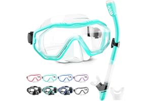 HINATAA Gafas de Buceo, 180° Antivaho Gafas de Snorkel y Antifugas Tubo de Esnórquel de Silicona, Anti UV Máscara de Buceo, Respiración Fácil Set de Snorkel para Adulto y Adolescentes