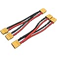 Nuofany 2Packs XT60 Parallel Y Splitter Battery Connector 12AWG Cable Dual Extension Y Splitter Male to 2 Female for RC Quadcopte Multirotors RC LiPo Battery