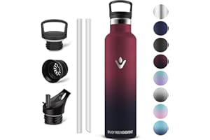 Vikaster Botella Agua Acero Inoxidable 1 litro, Botella térmica, Estanqueidad, Mantener 12H Caliente/24 Frío, Water Bottle Sin BPA, para Deporte, Viaje, Escuela, Exterior, Oficina, Hogar.