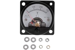 SHOTAY Voltímetro SO-45 AC 0-300V Medidor de Panel de dial analógico Redondo Medidor de voltímetro Negro