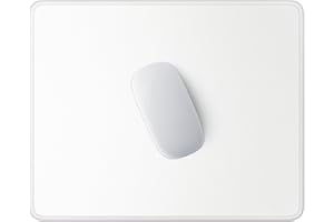 Hsurbtra Tapis de Souris carré texturé de qualité supérieure - 25,4 x 21,4 cm - Bord Cousu - Imperméable - Antidérapant - en Caoutchouc - Joli Tapis de Souris pour Bureau, Enfant - Blanc Ivoire