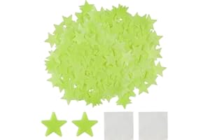 USHXVG 200 Pieces Fluorescent Stars, Luminous Stickers in The Dark, Plastic Stars for Children's Rooms, Car Stickers
