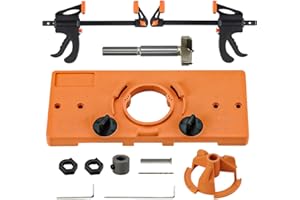 VONLUX Dima per Cerniere, Guide per Foro Cerniera,Dima di Foratura per Cerniere a Scomparsa Fori con Fresa Legno 35mm, 2 Pezzi F-Bar Morsetto da Falegname