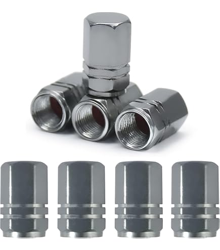Kit 8pz Tappi Stelo Valvola In Alluminio Cappucci Pneumatici
