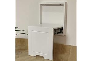 KKPW Chaise Pliante Murale pour Salon, Chambre à Coucher, Couloir et Salle de Bains – Rangement sans encombre, Blanc