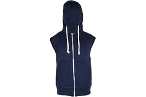 NOROZE Gilet à capuche zippé sans manches pour garçons 7-13 ans