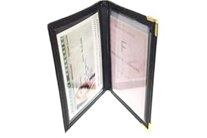 LOLUNA® - Porte carte d'identité et permis de conduire en petit format compact, fin et plat, en cuir dans plusieurs couleurs - Noir