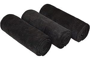 GOHHME LIRITE Gym Towels Microfibre Sports Towels Fast Drying & Absorbent Workout Sweat Towels for Gym Fitness,Yoga, Camping 3-Pack 40cm X80cm Black