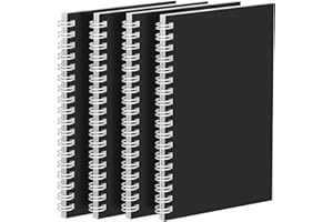 AIDUNMIS 4 Pack Spiral Notebook A6 Wirebound Notebook Small Spiral Pocket Notepads College Ruled Mini Spiral Notepad A6 Spiral Lined Notebook with 50 Sheets 100 Pages A6 Black Cover for Office School Supplies
