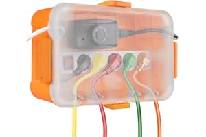 RESTMO Scatola di sicurezza impermeabile extra grande, IP54, per esterni, con coperchio trasparente, resistente alle intemperie, scatola elettrica protettiva, 32 x 22 x 13 cm, arancione trasparente