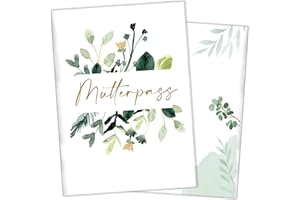 cozy racoon 3-teilige Mutterpasshülle für den Deutschen Mutterpass | Hochwertige Hülle für deinen Mutterpass (Kunststoff) | Design Green Flowers (ohne Personalisierung)