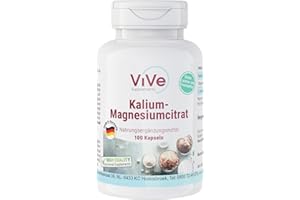 ‎VIVE SUPPLEMENTS Kalium-Magnesiumcitrat - 100 vegane Kapseln - essentielle Mineralstoffe - gut bioverfügbar - sichere Dosierung | Qualität aus Deutschland von ViVe Supplements