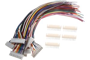 VUNIVERSUM Mr. Plug, 5 x 10 Pin (9s) Premium XH 2,54 mm, 2,54 mm, cavo elettronico da 15 cm, 24 AWG + presa femmina per batteria Lipo Pitch RC JST-XH
