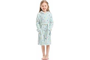 XINNE Unisex Baby Korallen Fleece mit Kapuze Morgenmantel Bademantel Jungen Mädchen Kleinkinder Pyjamas Nachtwäsche