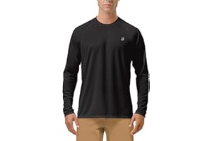 Roadbox Men's UPF 50+ UV Sun Protection Long Sleeve Swim Rash Guard Quick Dry SPF Breathable T-Shirt for Running Hiking & Fishing