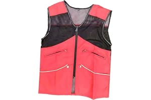 Gralara Gilet da Addestramento per Cani Multifunzionale con Cerniera, Cappotto Resistente Estivo, Rosso, M