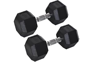 MOCOERL 7,5 kg * 2, juego de 2 mancuernas hexagonales de 5-25 kg para entrenamiento de fuerza, entrenamiento en casa, aeróbic (7,5 kg)