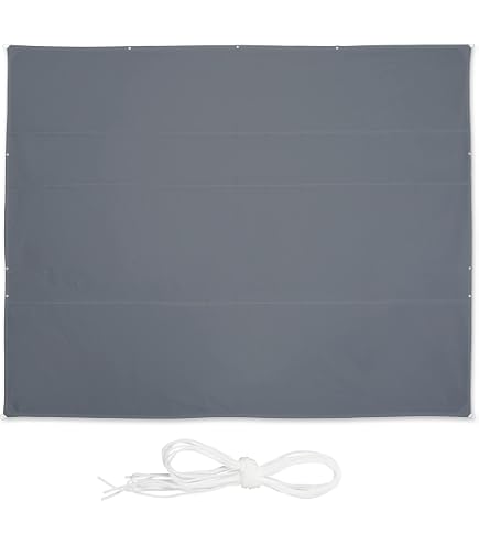 Voile D'ombrage Rectangulaire 5x5m - 90% Protection UV - Toile Perméable Grise Pour Terrasse, Patio, Jardin - Avec Anneaux Et Cordes