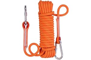 NorthPada Corde d'escalade de sécurité Statique 10 mm 10 mètres 20 mètres Corde d'escalade, Corde de Parachute de Sauvetage Incendie, Corde d'évacuation, Corde de Rappel