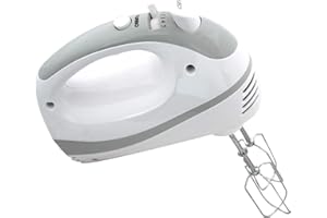 DESKI Handmixer 200 Watt Weiss- grau 5 Stufen Mixer Handrührgerät