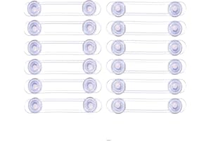ASIDE Cerraduras de Seguridad para Niños, 12Pieza Bloqueo de Seguridad, Cierres para Armarios, WC, Cocinas, Puertas y Ventanas, Nevera, Transparente