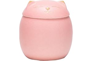 Uziqueif Katzen-Urne, Mini Urne aus Keramik Wasserdicht Gedenkurne Andenken Urne Memorial Beerdigung zur sicheren Aufbewahrung von Asche,Rosa