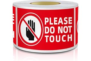 MEITAAT Do Not Touch Stickers Tape Please Don't Touch Warning Sign 3 X 6 Inch Self-Adhesive Safety Labe Waterproof Removable For Business Office Decal 200 PCS