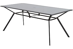 Chillvert Mesa de Jardín Palermo Acero/Cristal 180x90x73 cm