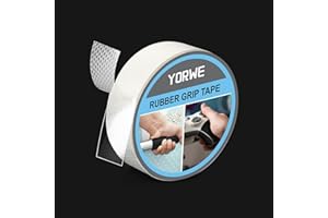 Yorwe Rubber Grip Tape, Ultra-Thin Strong Adhesive Anti-Slip Waterproof Heat Resistant Wear-Resistant Cushion Pad, Making Handles or Contact Surfaces Safer, with Grip and Comfort (Clear, 2.5CM x 3M)